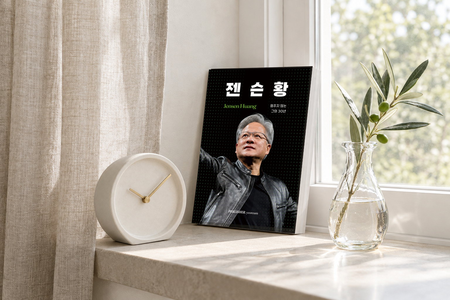 창가에 세워 둔 『젠슨 황』